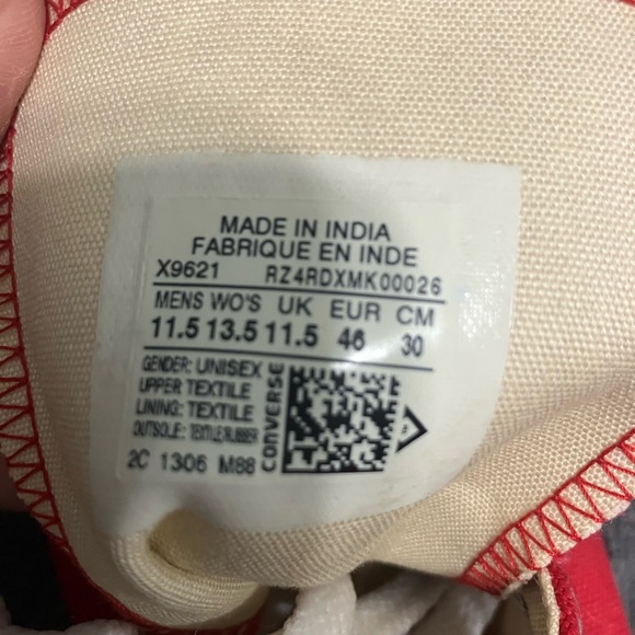 Converse Red and White High-Top Sneakers - Picture 4 of 7
